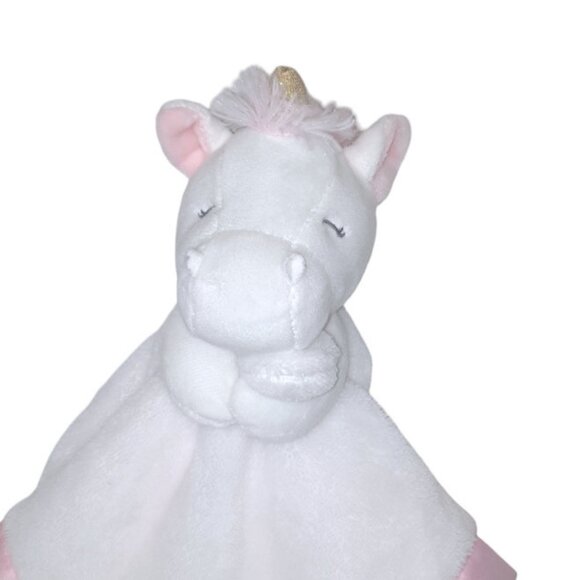 2020 Carter's Unicorn White Pink Lovey Security Blanket 14" X 14" - Picture 2 of 5